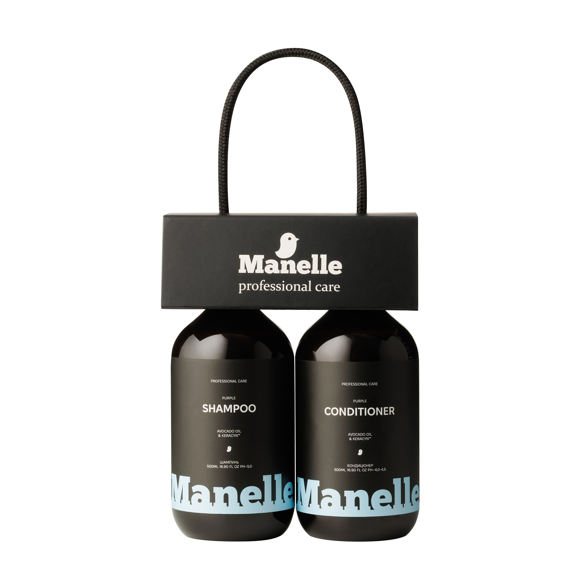 Набір для волосся Manelle Professional Care Avocado Oil &amp; Keracyn (шампунь, 500 мл + кондиціонер, 500 мл)
